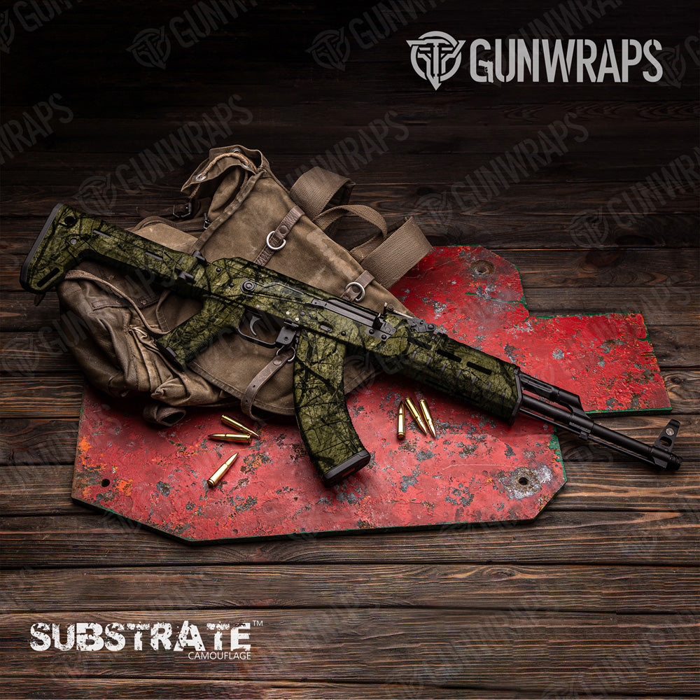 AK 47 Substrate Savannah Stalker Camo Gun Skin Vinyl Wrap Film