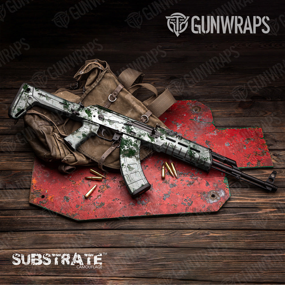 AK 47 Substrate Snow Spruce Camo Gun Skin Vinyl Wrap Film