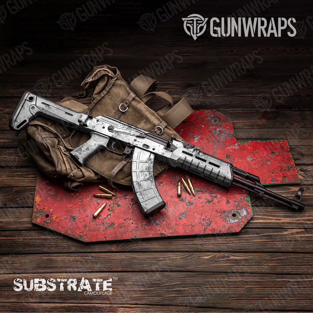 AK 47 Substrate Sedona Snow Camo Gun Skin Vinyl Wrap Film