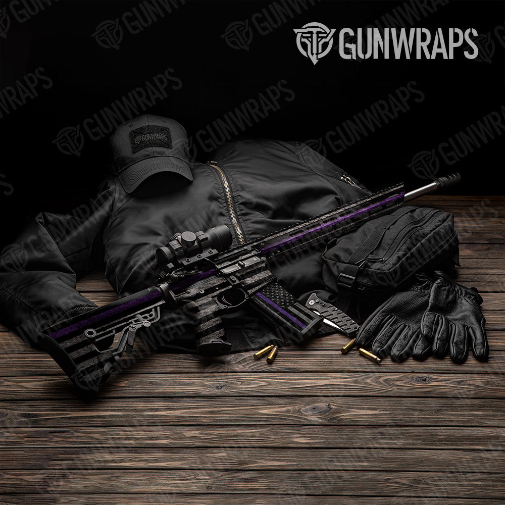 Purple American Patriotic AR 15 Gun Skin Vinyl Wrap