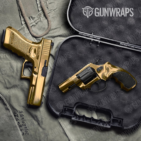 Gold Handgun Gun Skin Vinyl Wraps