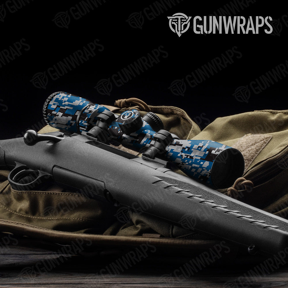 Digital Blue Tiger Camo Scope Gear Skin Vinyl Wrap