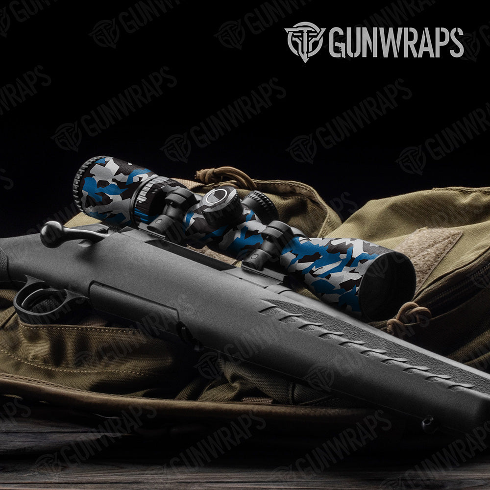 Erratic Blue Tiger Camo Scope Gear Skin Vinyl Wrap