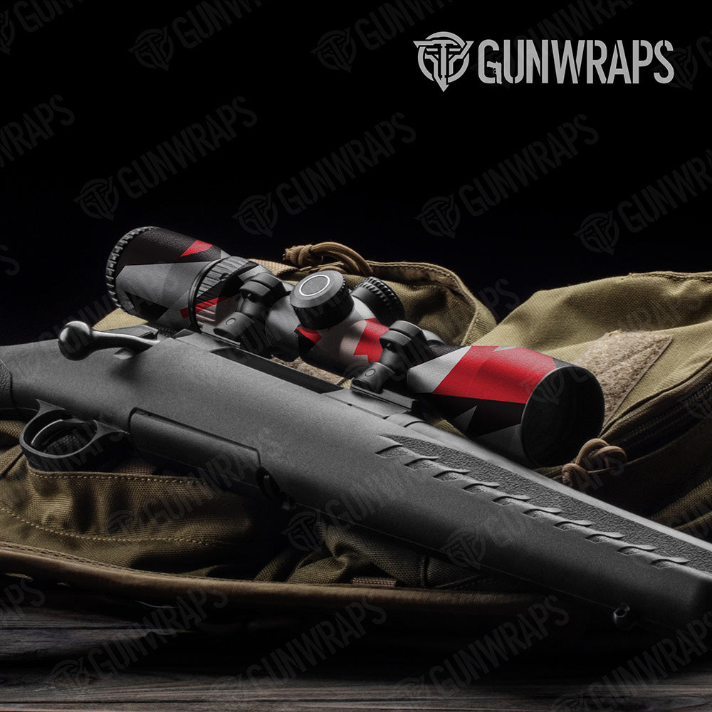 Shattered Red Tiger Camo Scope Gear Skin Vinyl Wrap