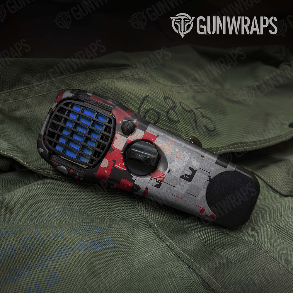 Broken Plaid Red Camo Thermacell Gear Skin Vinyl Wrap
