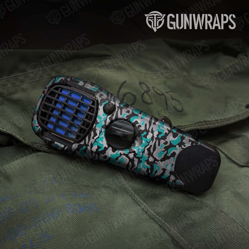 Classic Tiffany Blue Tiger Camo Thermacell Gear Skin Vinyl Wrap