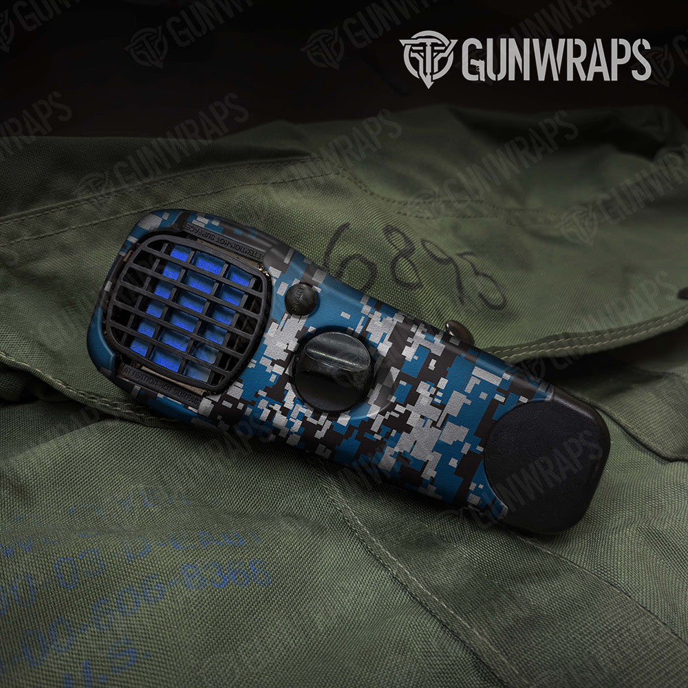 Digital Blue Tiger Camo Thermacell Gear Skin Vinyl Wrap