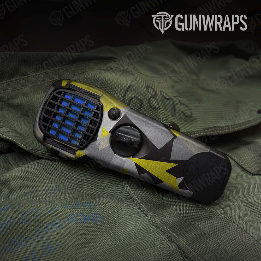 Shattered Yellow Tiger Camo Thermacell Gear Skin Vinyl Wrap
