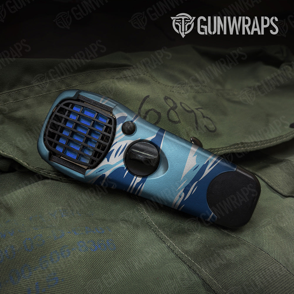 Shredded Baby Blue Camo Thermacell Gear Skin Vinyl Wrap