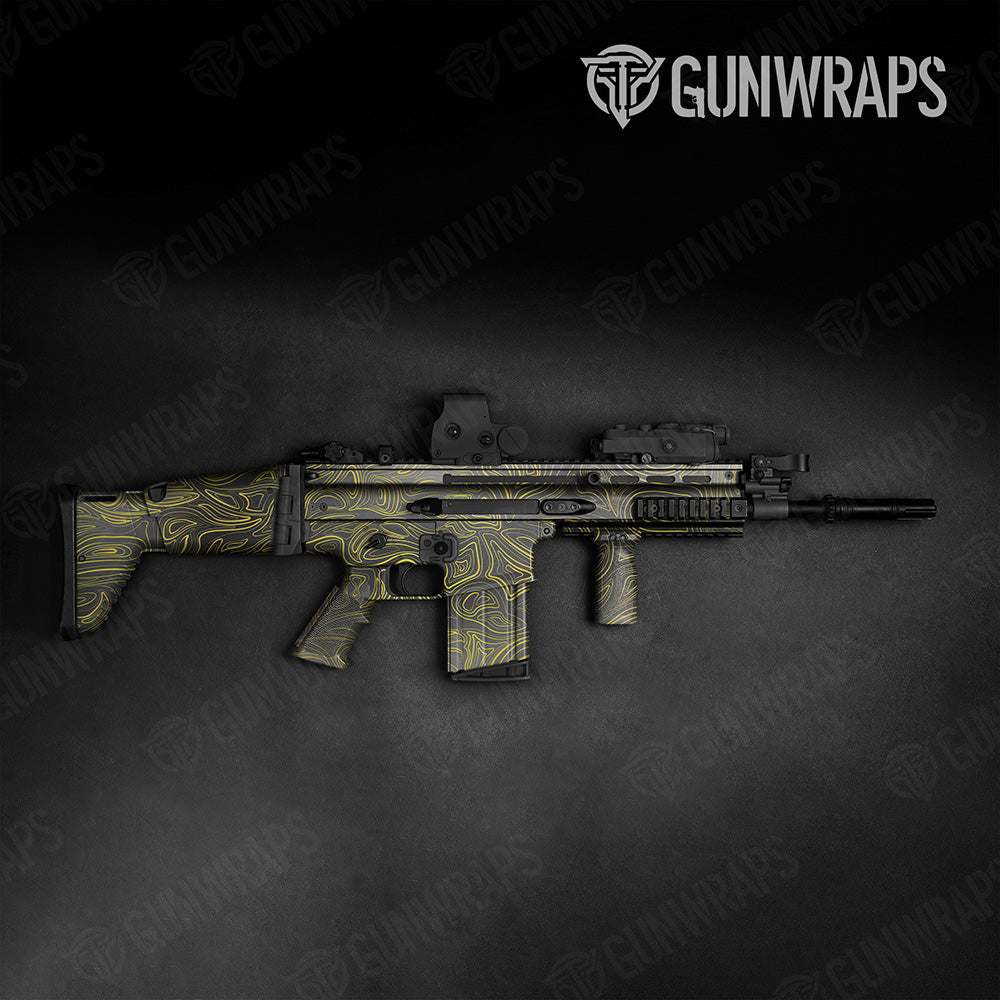 Damascus Yellow Tactical Gun Skin Vinyl Wrap