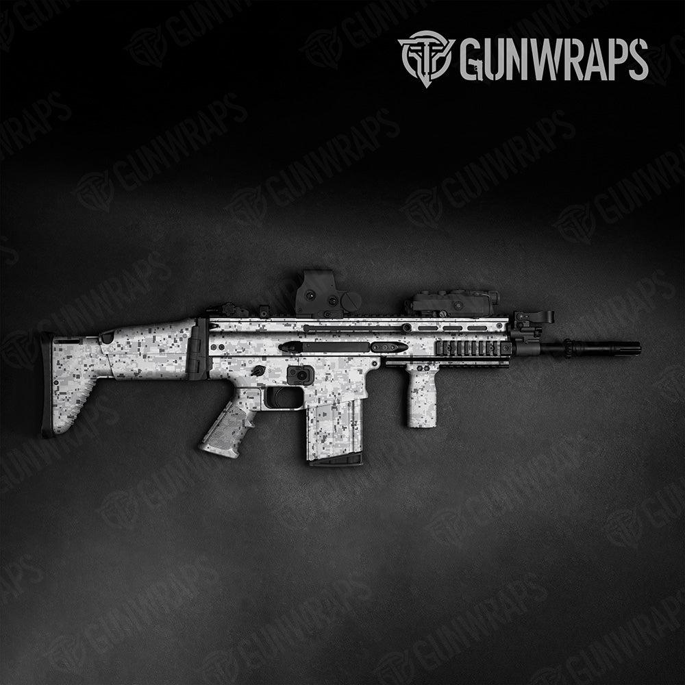 Digital Snow Camo Tactical Gun Skin Vinyl Wrap