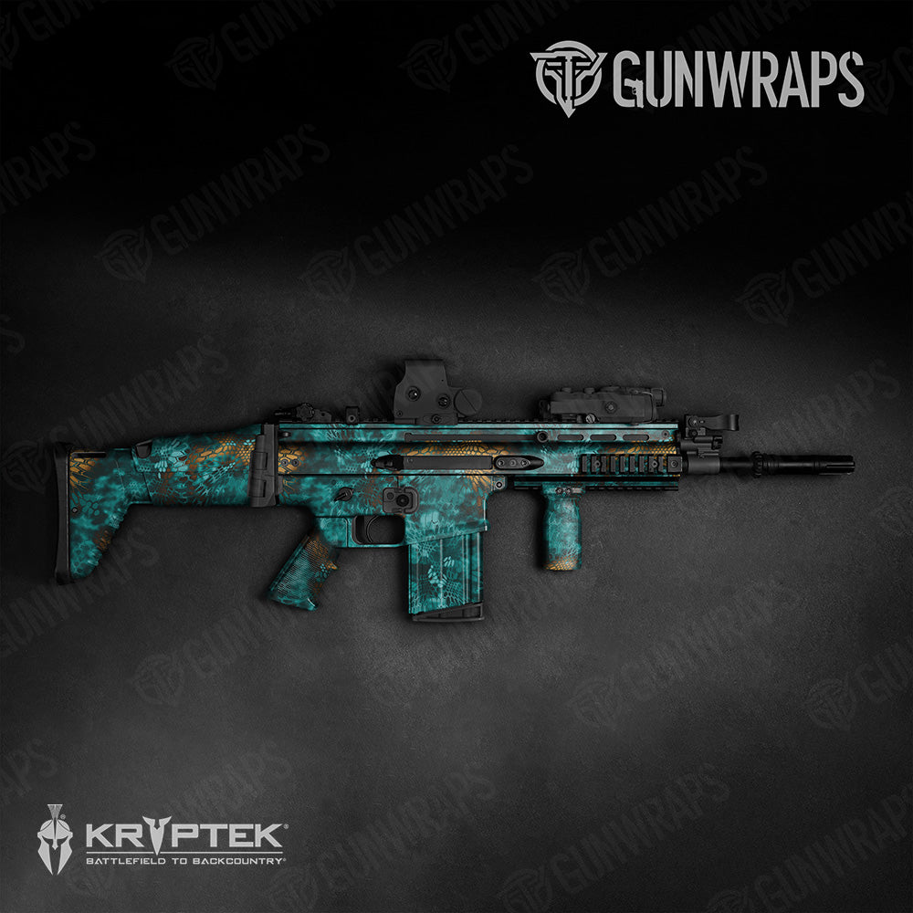 Tactical Kryptek Turquoise Camo Gun Skin Vinyl Wrap
