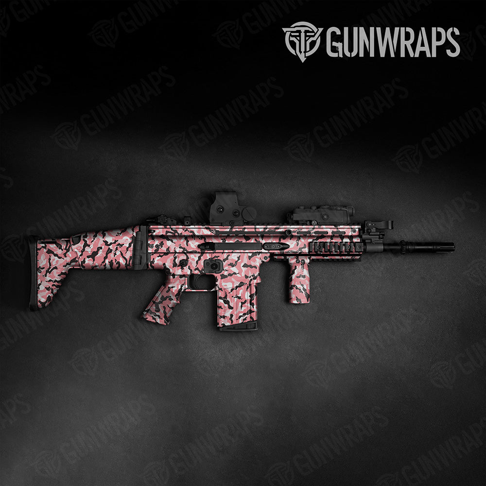 Ragged Pink Camo Tactical Gun Skin Vinyl Wrap