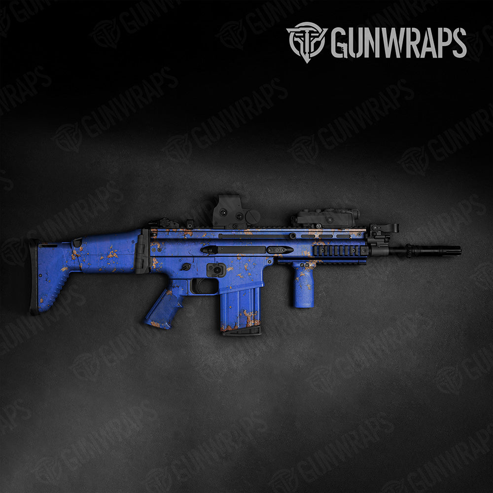 Rust 3D Royal Blue Tactical Gun Skin Vinyl Wrap