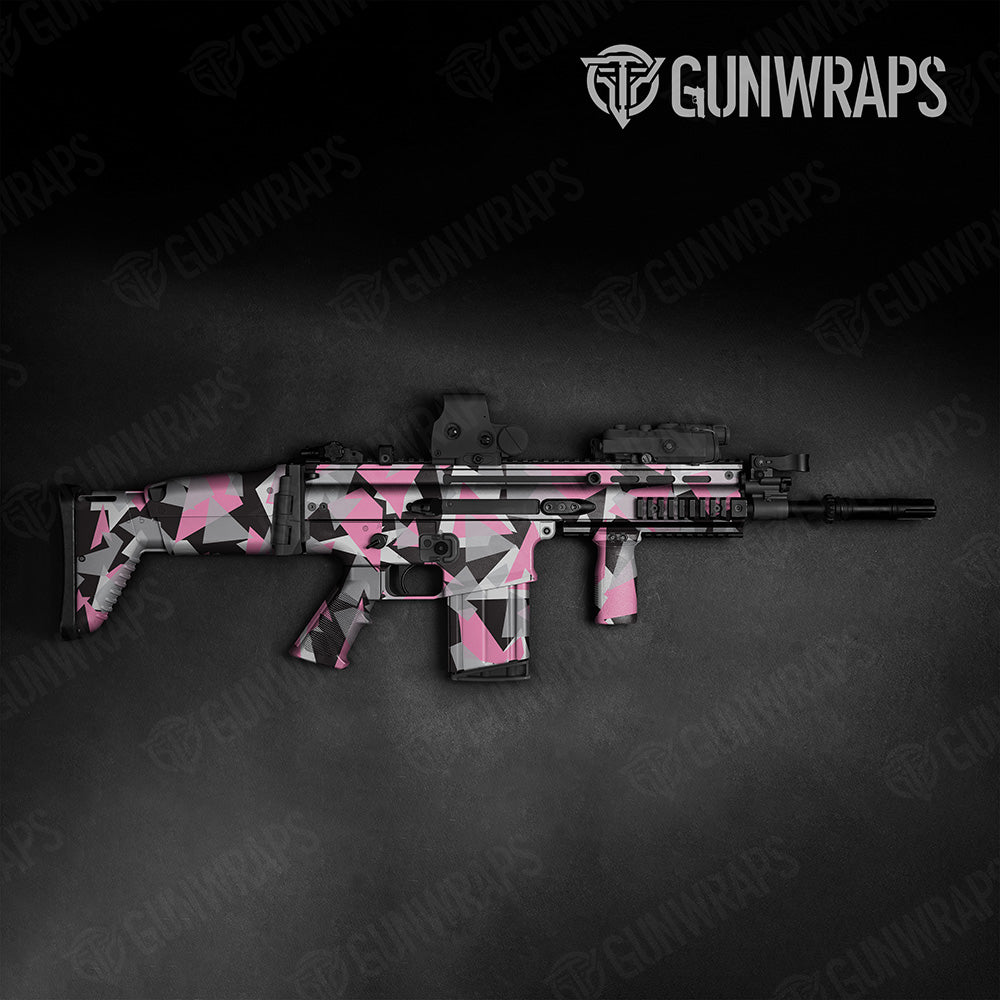 Shattered Pink Tiger Camo Tactical Gun Skin Vinyl Wrap