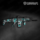 Shattered Tiffany Blue Tiger Camo Tactical Gun Skin Vinyl Wrap