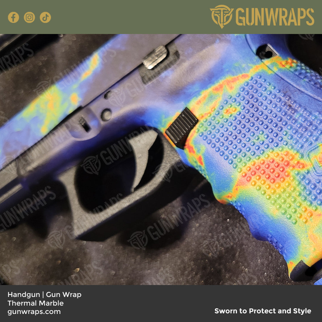 Stone Blue Ice Marble Gun Skin Vinyl Wrap for Rifle