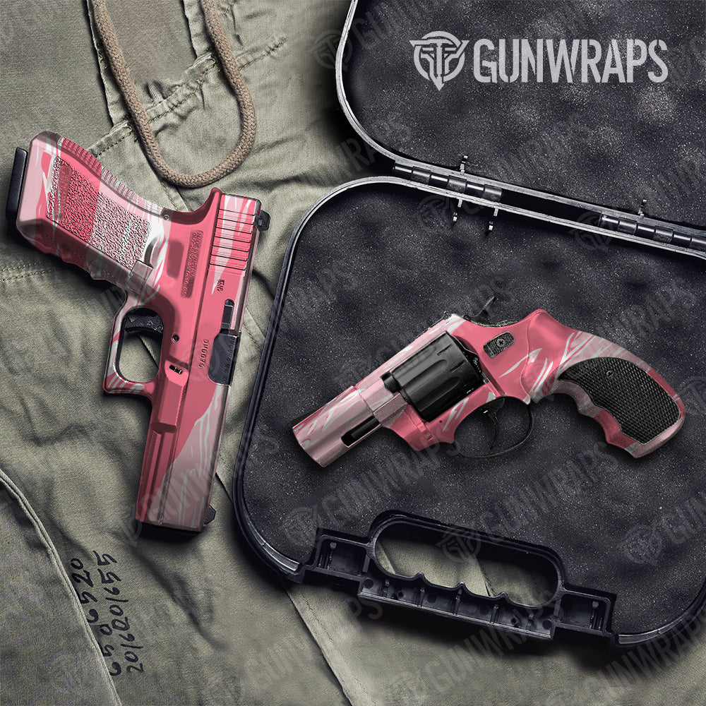 Shredded Pink Camo Pistol & Revolver Gun Skin Vinyl Wrap
