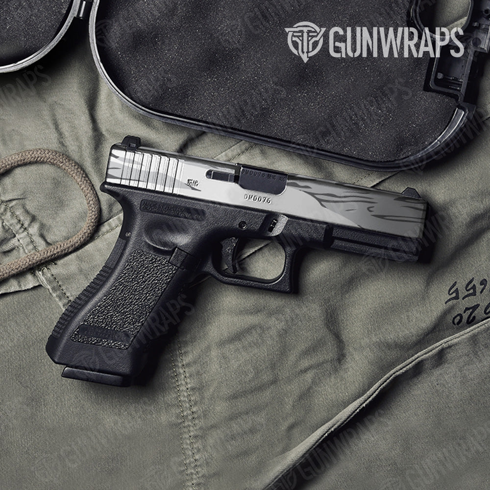 Shredded Snow Camo Pistol Slide Gun Skin Vinyl Wrap