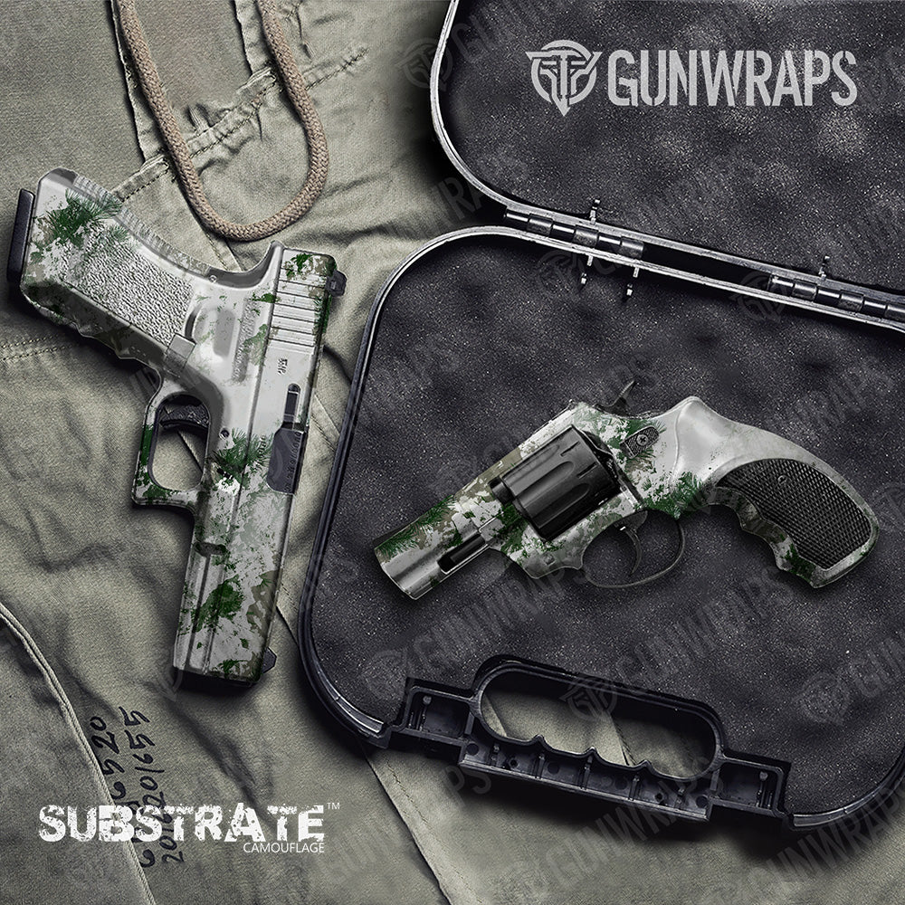 Pistol & Revolver Substrate Snow Spruce Camo Gun Skin Vinyl Wrap Film