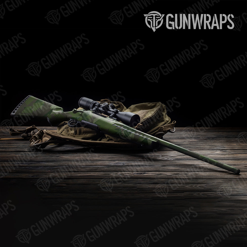 Shattered Army Dark Green Camo Rifle Gun Skin Vinyl Wrap