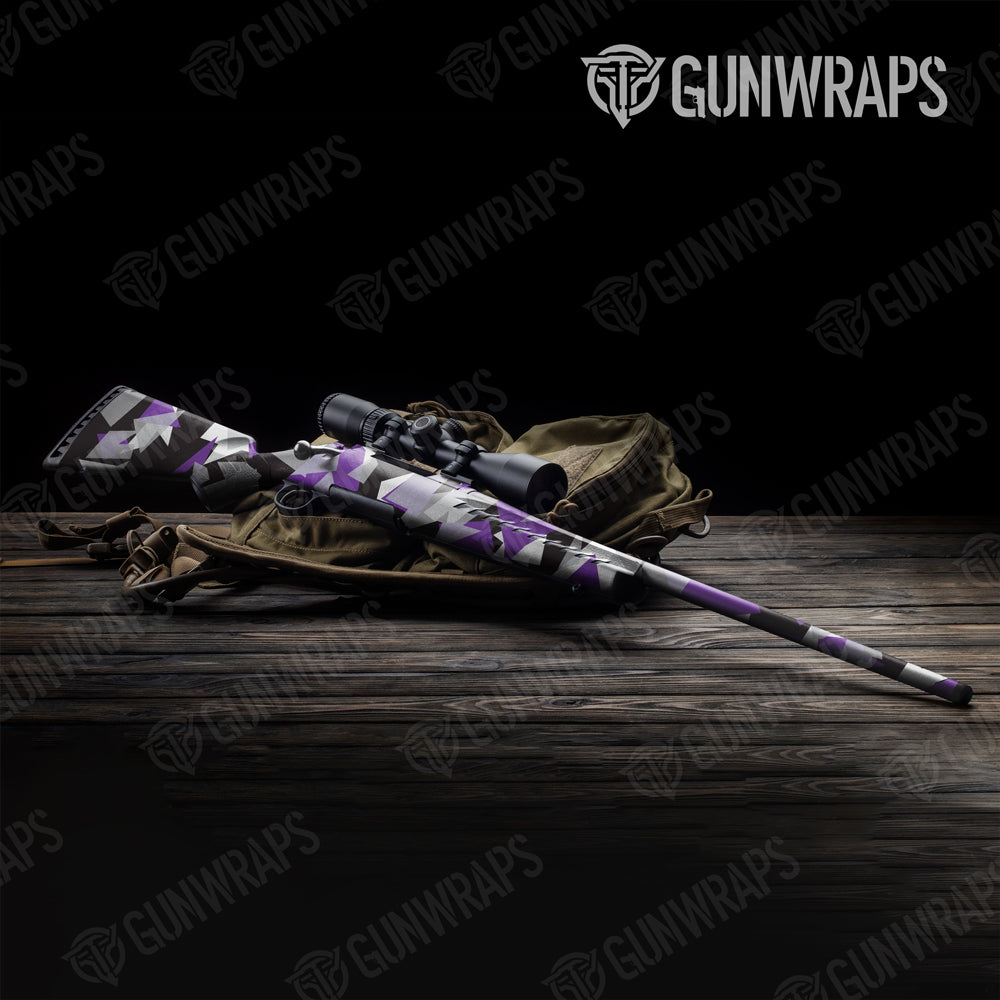 Shattered Purple Tiger Camo Rifle Gun Skin Vinyl Wrap