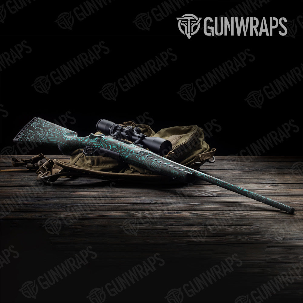 Damascus Tiffany Blue Rifle Gun Skin Vinyl Wrap