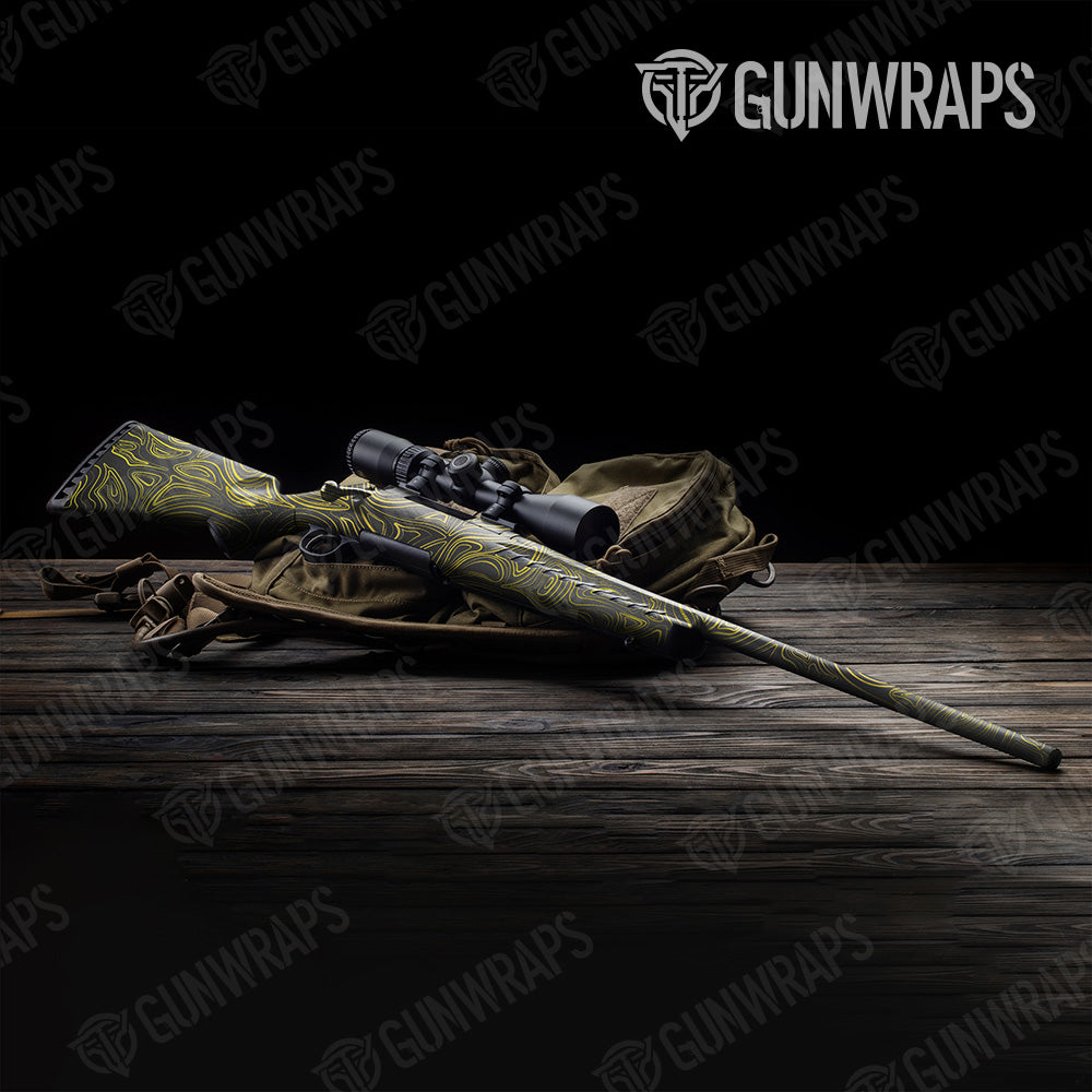 Damascus Yellow Rifle Gun Skin Vinyl Wrap