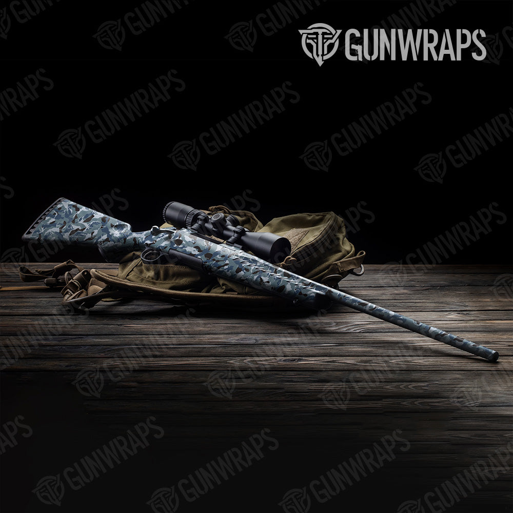 Ragged Navy Camo Rifle Gun Skin Vinyl Wrap