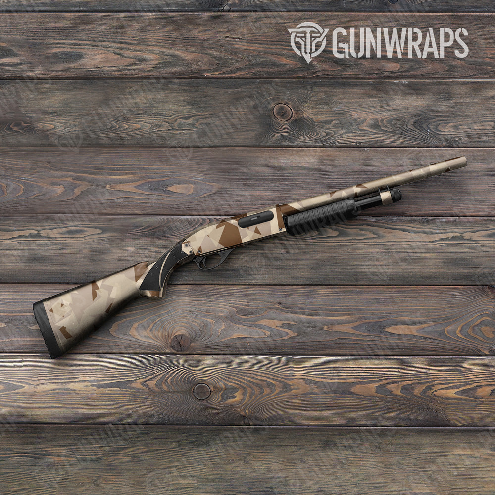 Shattered Desert Camo Shotgun Gun Skin Vinyl Wrap