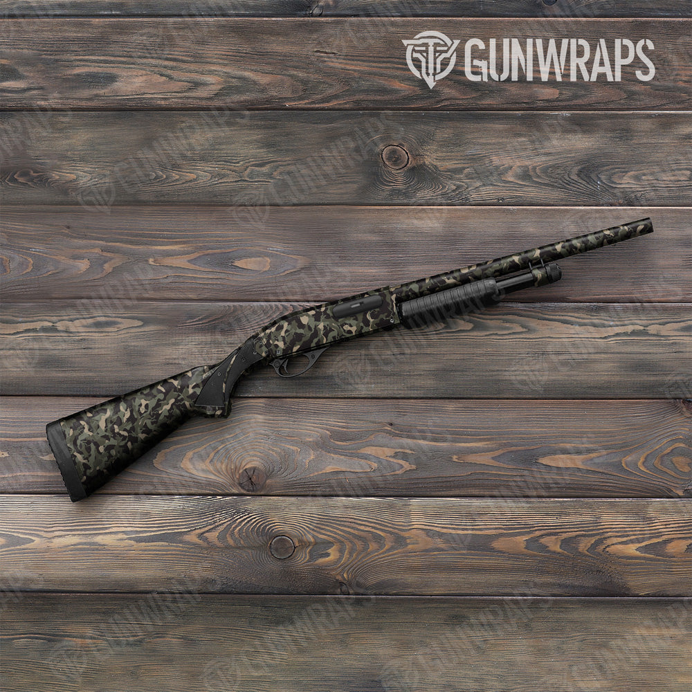 Ragged Militant Green Camo Shotgun Gun Skin Vinyl Wrap