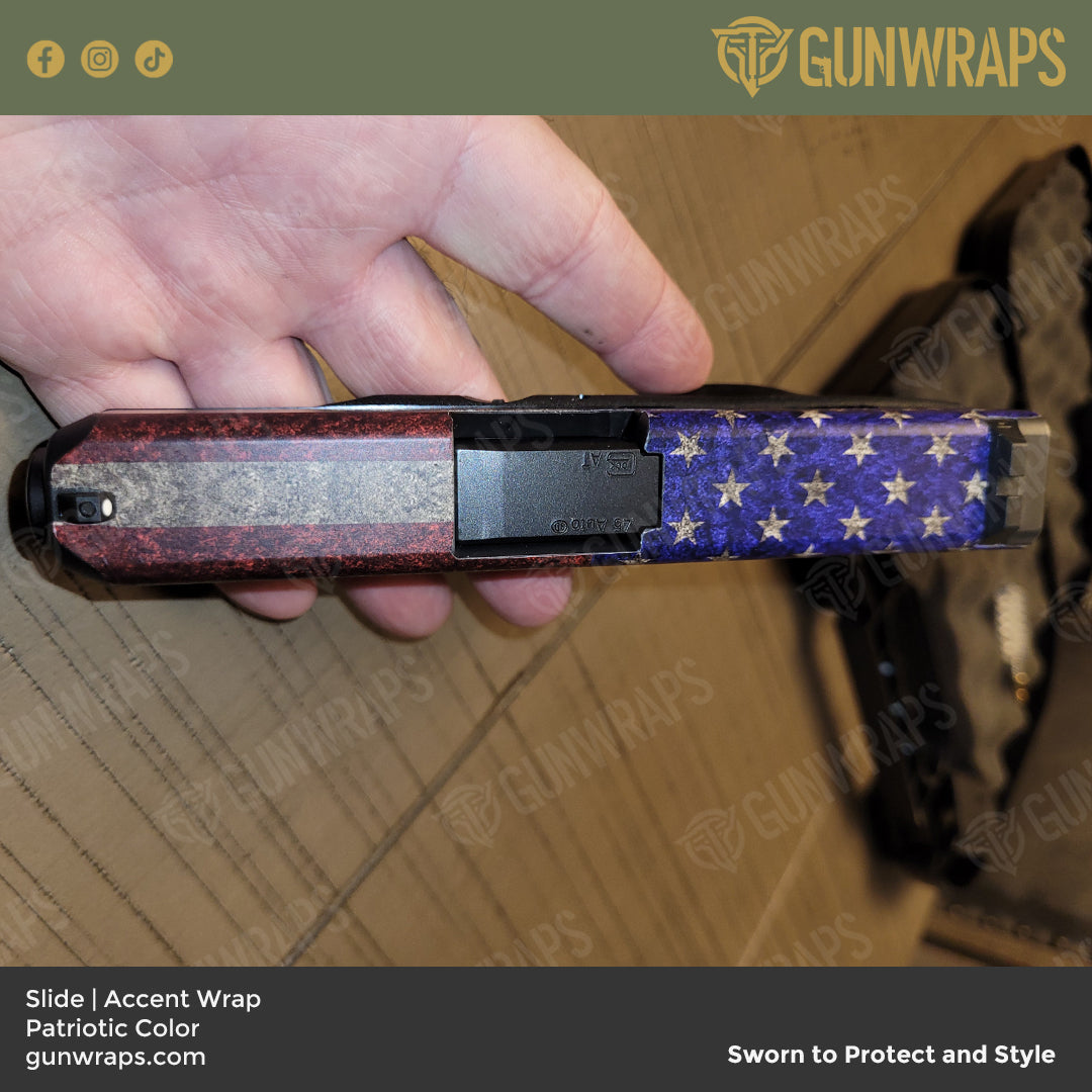 Pistol Slide Patriotic American Flag Gun Skin Vinyl Wrap