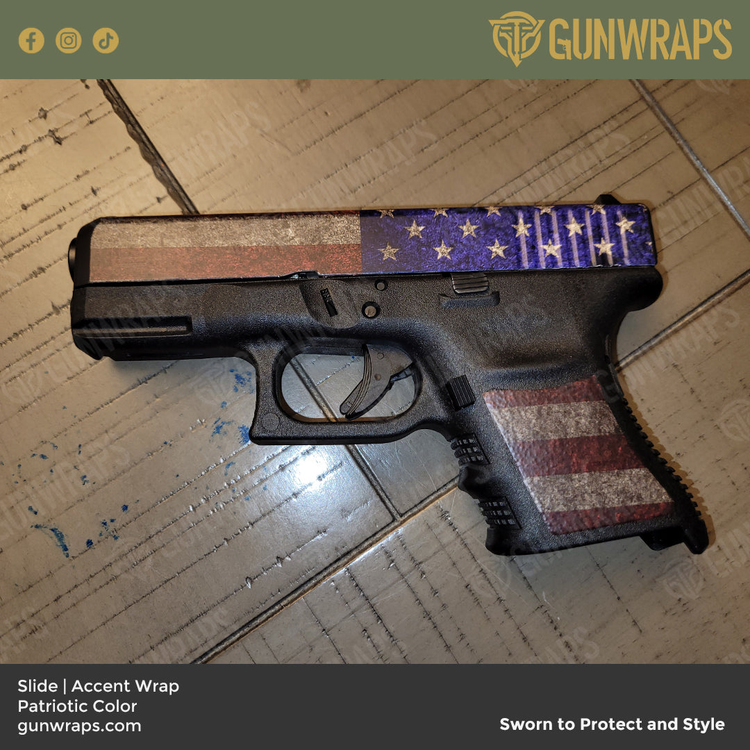 Pistol Slide Patriotic American Flag Gun Skin Vinyl Wrap