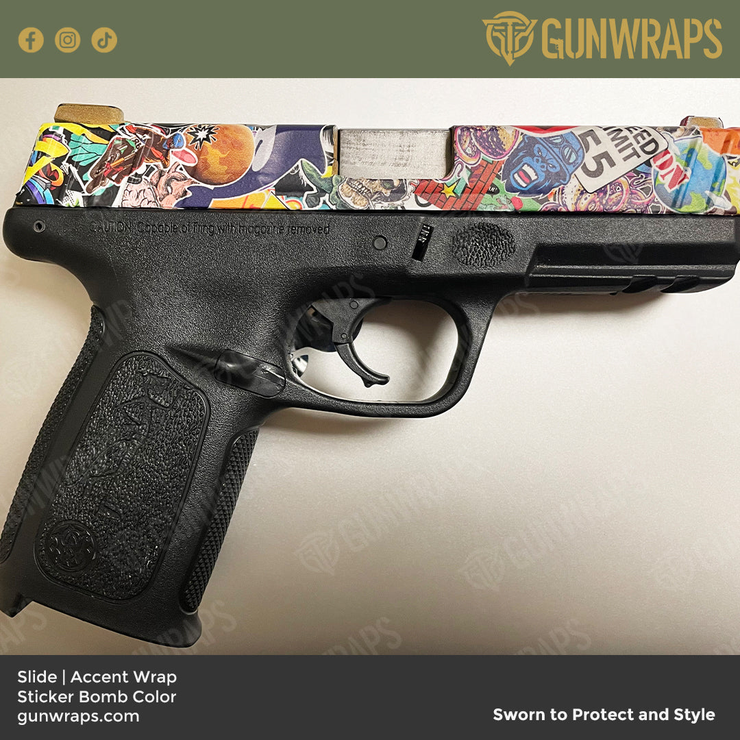 Pistol Slide Sticker Bomb Color Gun Skin Vinyl Wrap