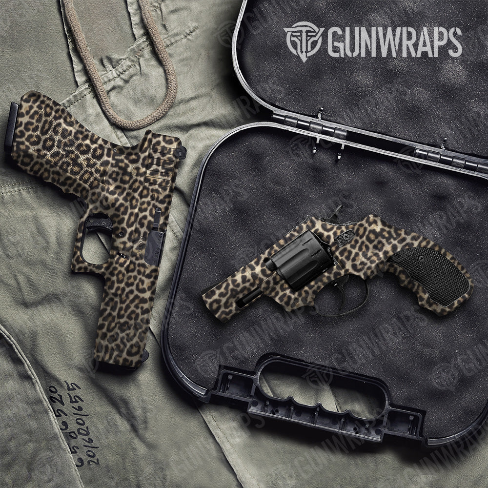 Animal Leopard Pistol & Revolver Gun Skin Vinyl Wrap