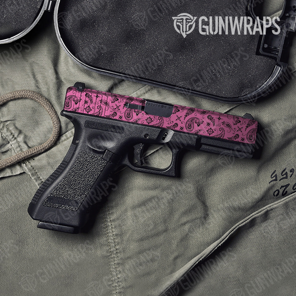 Bandana Pink Black Pistol Slide Gun Skin Vinyl Wrap