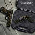 Circuit Board Yellow Pistol & Revolver Gun Skin Vinyl Wrap