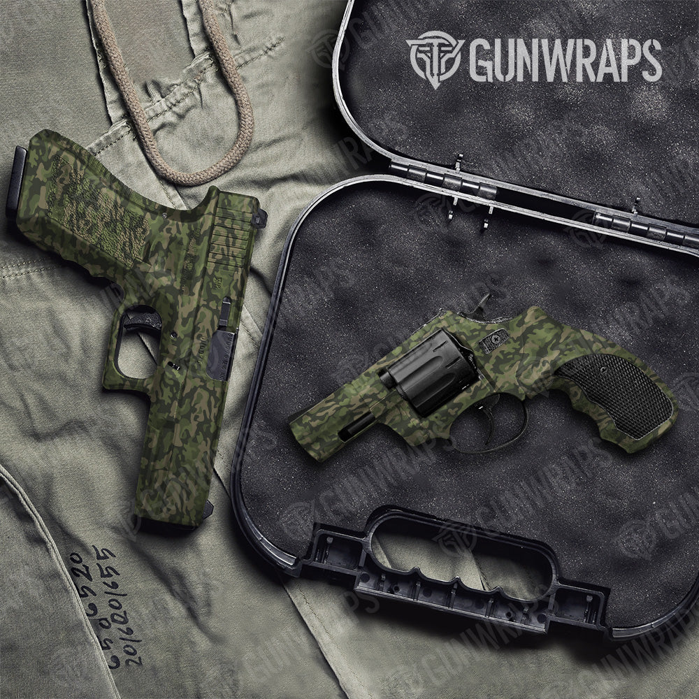 Classic Army Green Camo Pistol & Revolver Gun Skin Vinyl Wrap