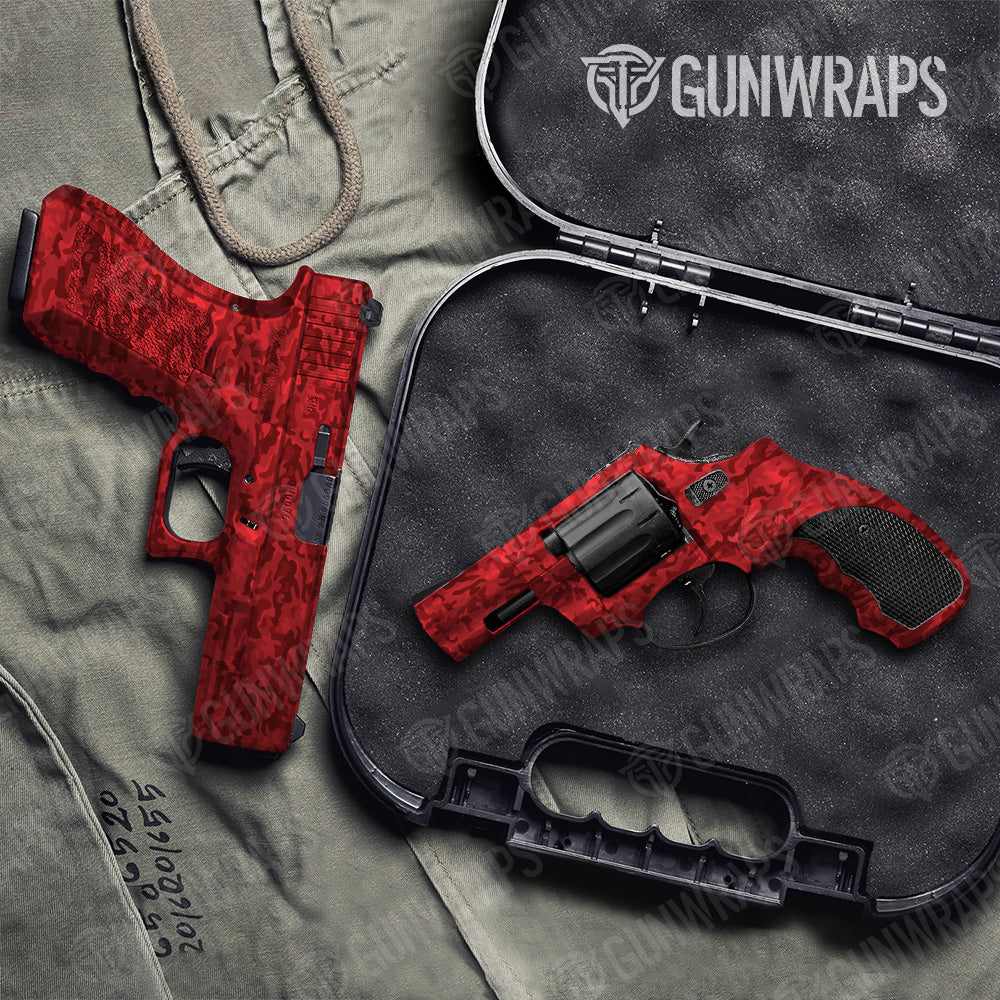 Classic Elite Red Camo Pistol & Revolver Gun Skin Vinyl Wrap