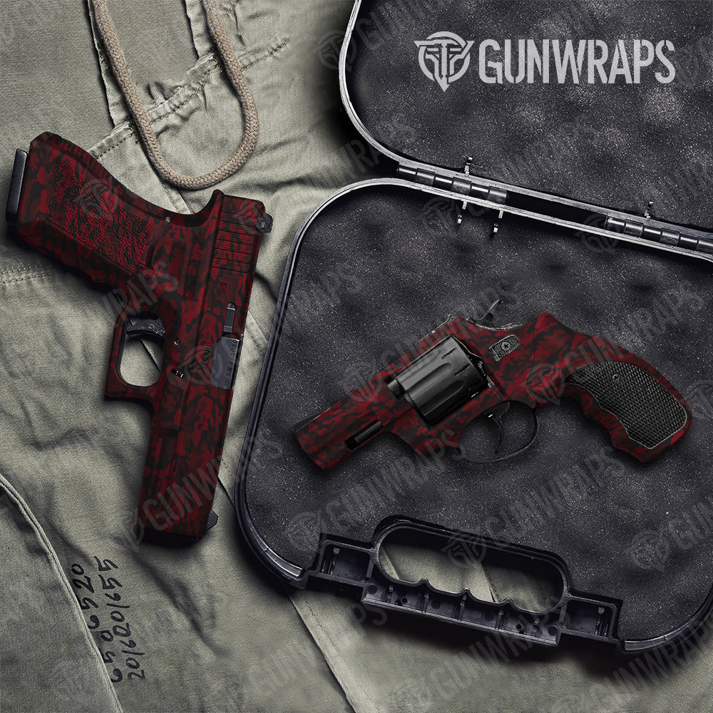 Classic Vampire Red Camo Pistol & Revolver Gun Skin Vinyl Wrap