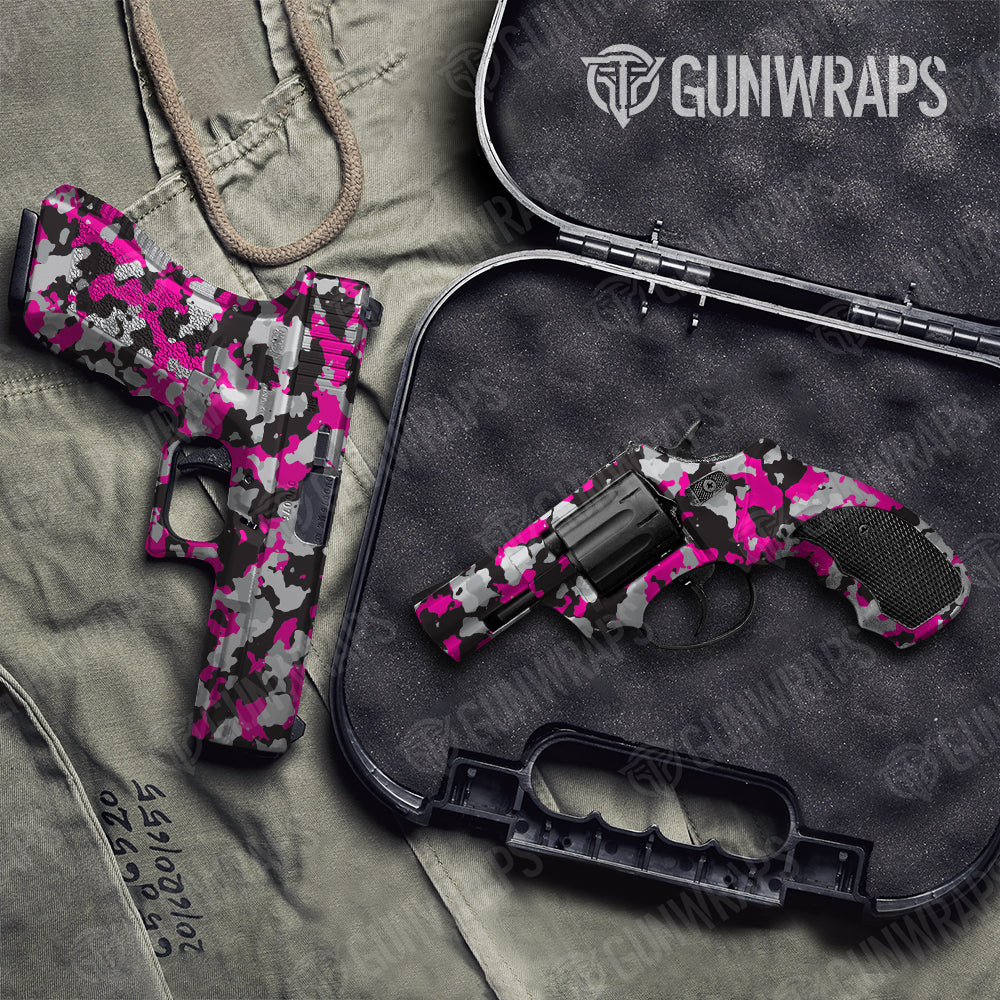 Cumulus Magenta Tiger Camo Pistol & Revolver Gun Skin Vinyl Wrap