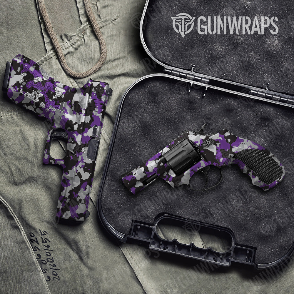 Cumulus Purple Tiger Camo Pistol & Revolver Gun Skin Vinyl Wrap