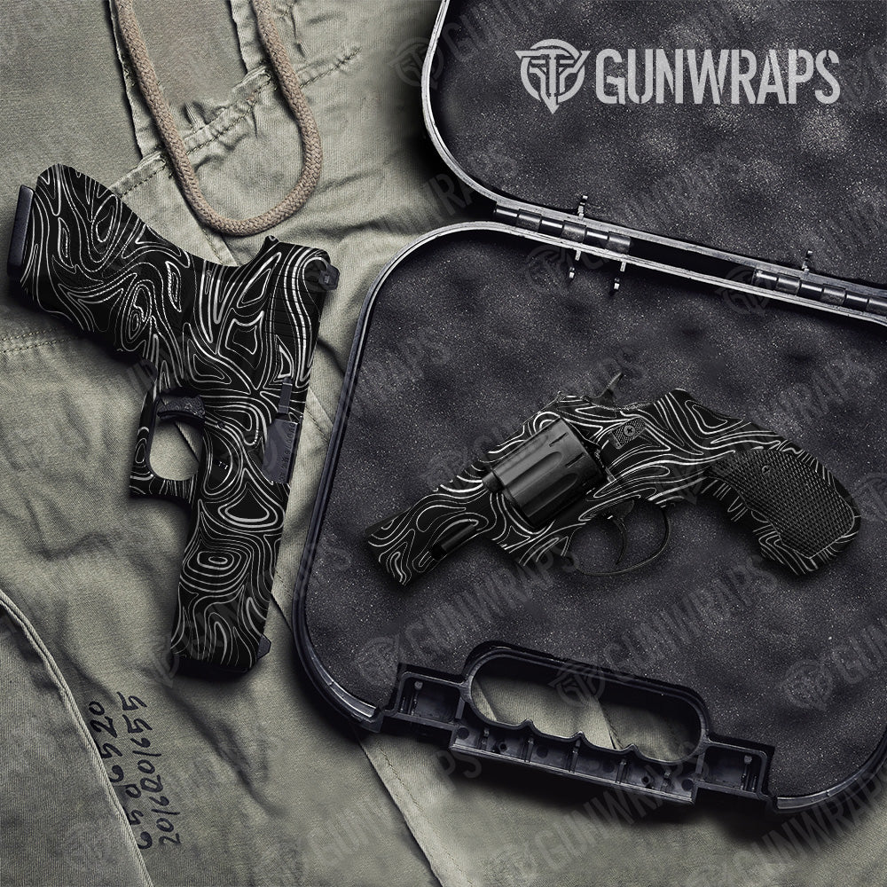 Damascus Black Pistol & Revolver Gun Skin Vinyl Wrap