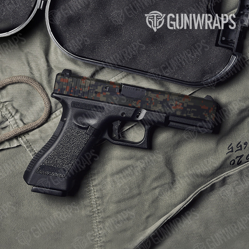 Digital Blue Copper Camo Pistol Slide Gun Skin Vinyl Wrap