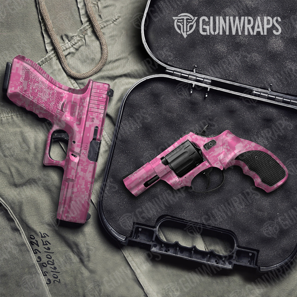 Digital Elite Pink Camo Pistol & Revolver Gun Skin Vinyl Wrap