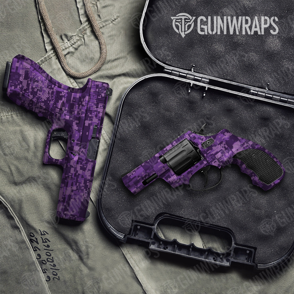 Digital Elite Purple Camo Pistol & Revolver Gun Skin Vinyl Wrap