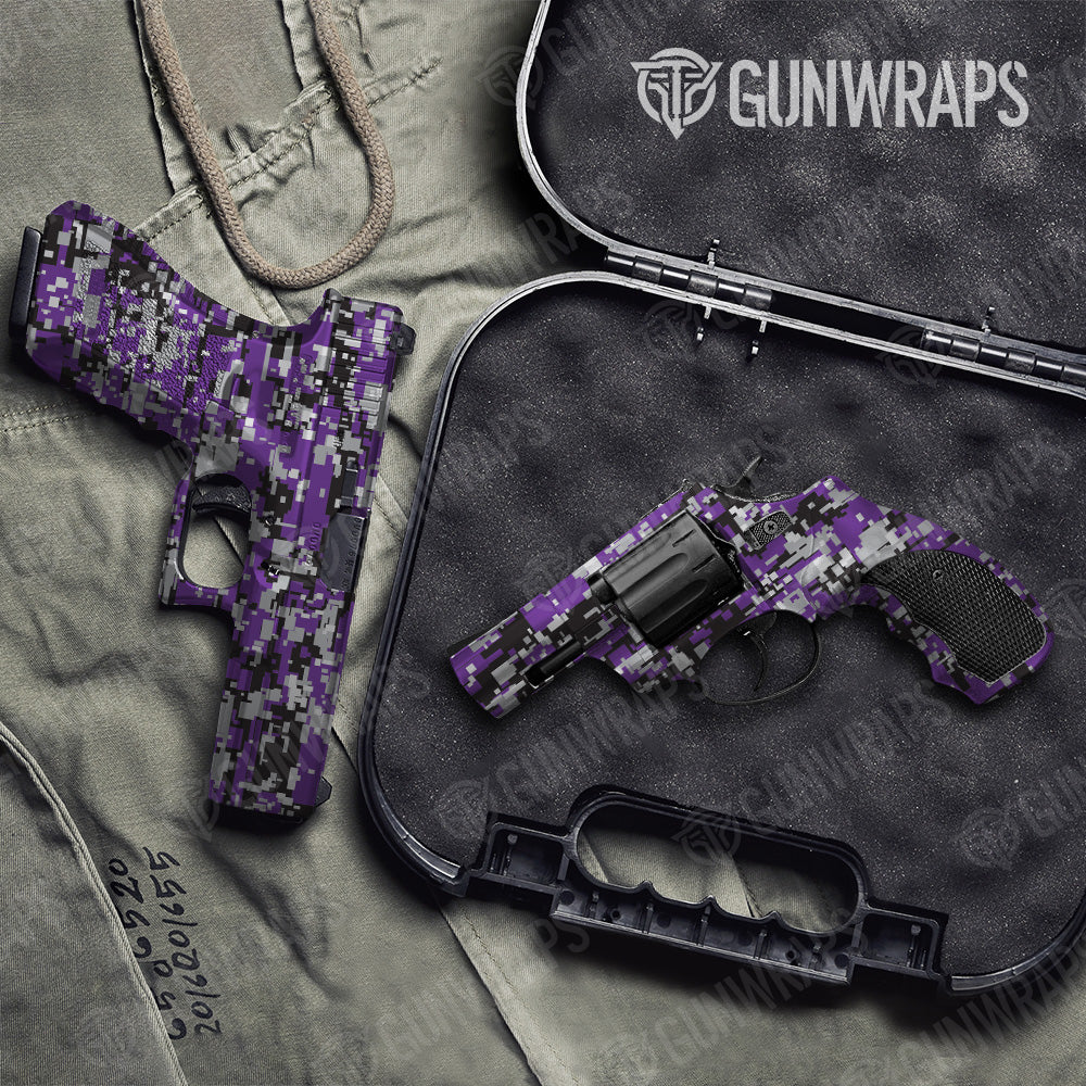 Digital Purple Tiger Camo Pistol & Revolver Gun Skin Vinyl Wrap