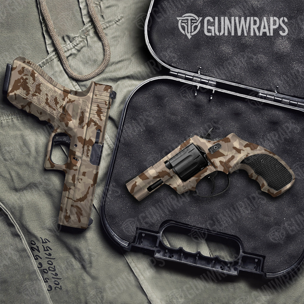 Erratic Desert Camo Pistol & Revolver Gun Skin Vinyl Wrap