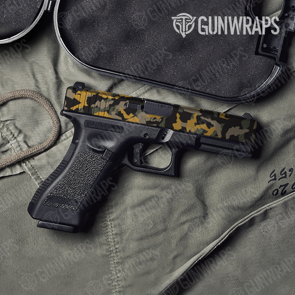 Erratic Militant Yellow Camo Pistol Slide Gun Skin Vinyl Wrap