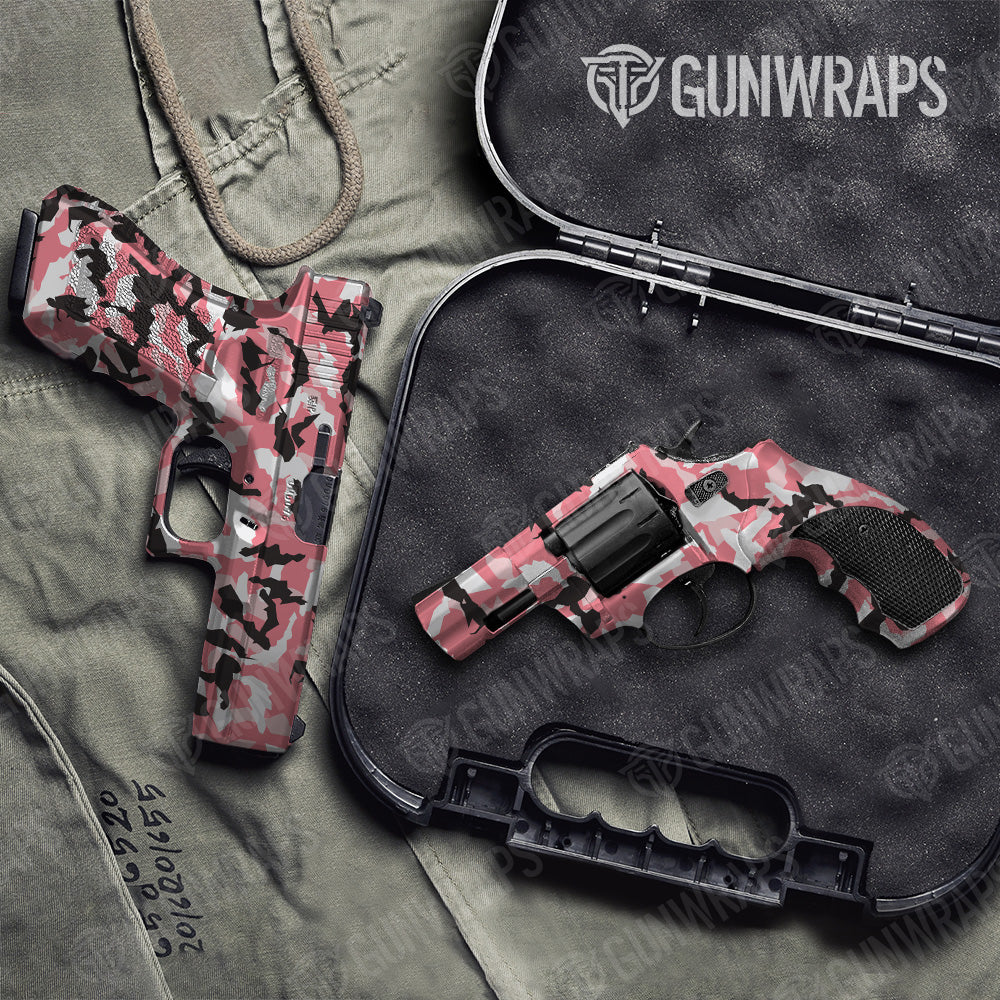 Erratic Pink Camo Pistol & Revolver Gun Skin Vinyl Wrap